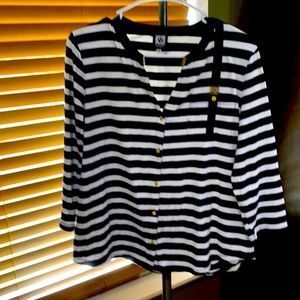 Annne Klein sport soft cotton nautical shirt.